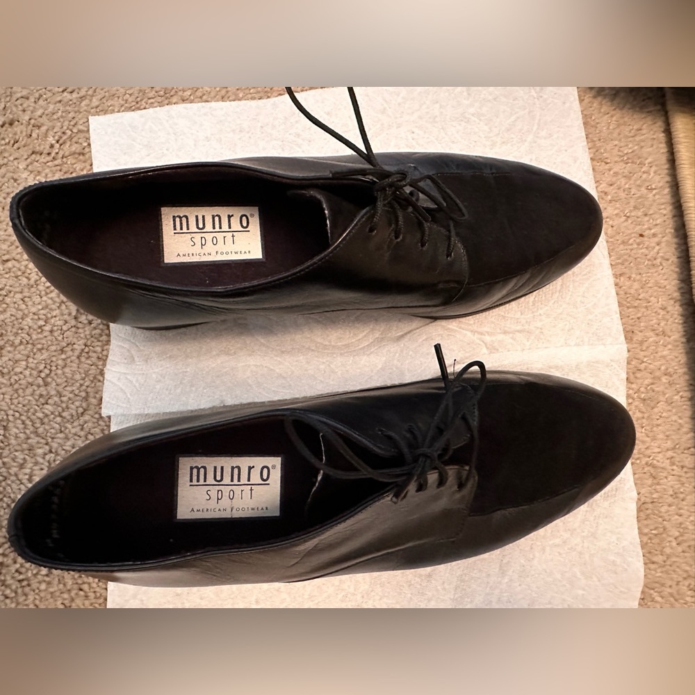 Munro Sport Black Leather Shoes